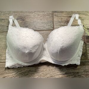 New Nobo, No Boundaries Lace Balconette Bra Size 40DD White